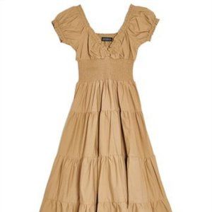 Danielle Bernstein Poplin Brown Midi Dress